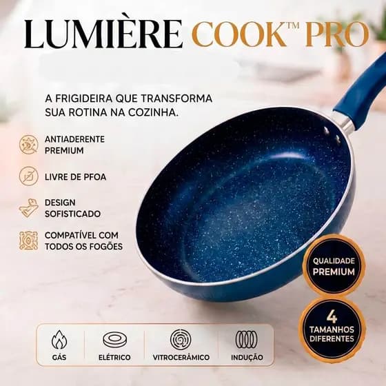 Frigideira Antiaderente Cerâmica Azul Premium indução Gás Elétrico Não Gruda Cozinha com menos Óleo