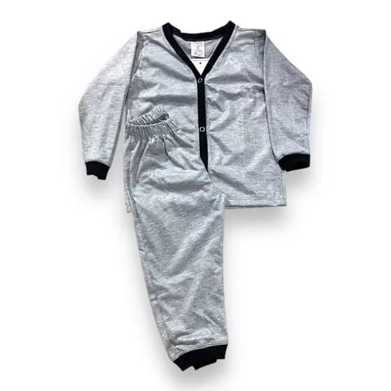 pijama americano infantil masculino manga longa de botões para menino