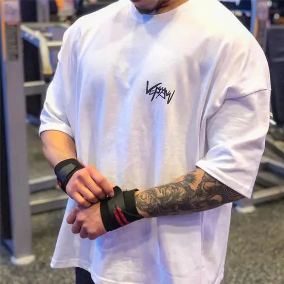 Camiseta Oversized Grande Casual Treino Musculação Algodão Academia