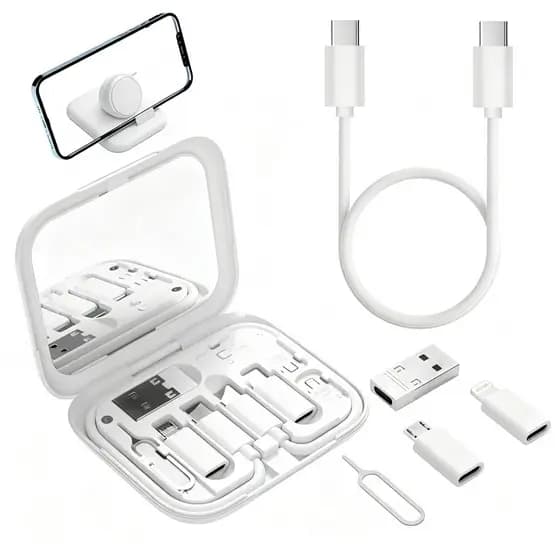 Adaptador Estojo De Cabos 9 EM 1 Multifuncional 60W Carregamento Turbo Estojo De Armazenamento