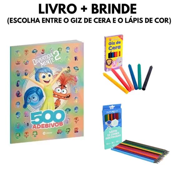 Livro De Atividades Divertida Mente 2 Com Páginas Para Colorir e 500 Adesivos + Brinde