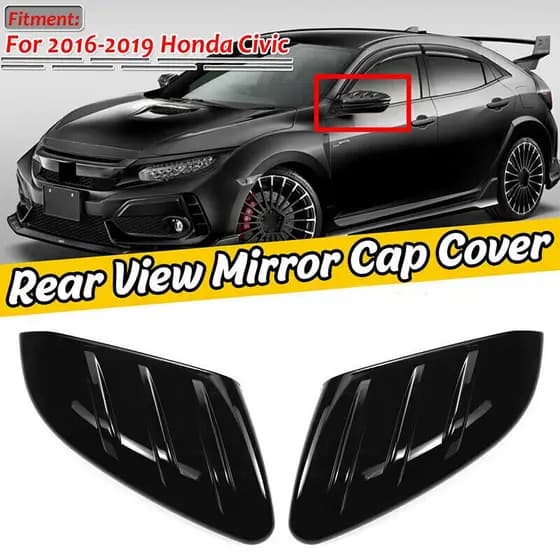 Guarnição 2016-2020 Da Tampa Do Espelho Retrovisor Para Honda Civic 10TH Preto/Fibra De Carbono