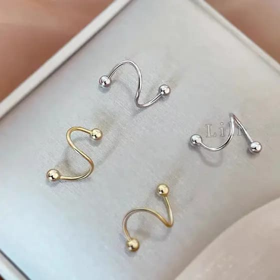 Kit 2 Piercing Twister Espiral biju Boca, orelha, cartilagem, septo, Helix, nariz, tragus