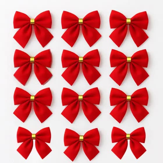 Kit 24/36/48 Laços Vermelho 7,5cm Enfeite Natal Premium 6cm