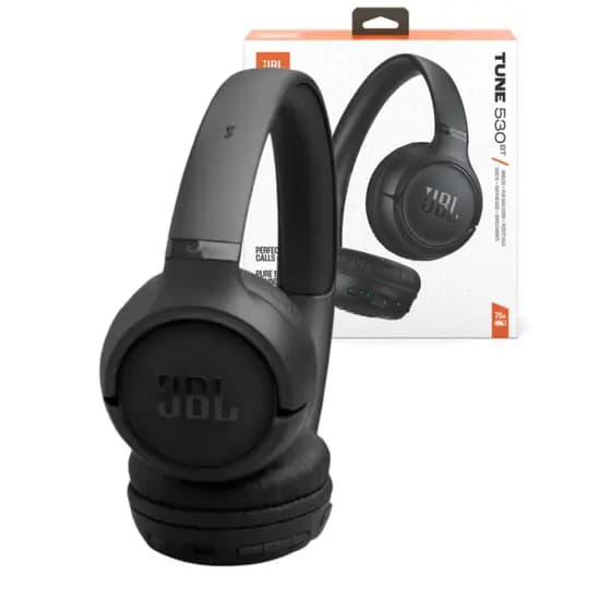Fone JBL Tune 530BT Bluetooth Preto Sem Fio Original Som JBL Pure Bass
