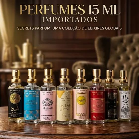 Perfumes Árabes Premium Secret’s 15ml Alta Fixação Longa Duração Luxo Importado Pronta Entrega