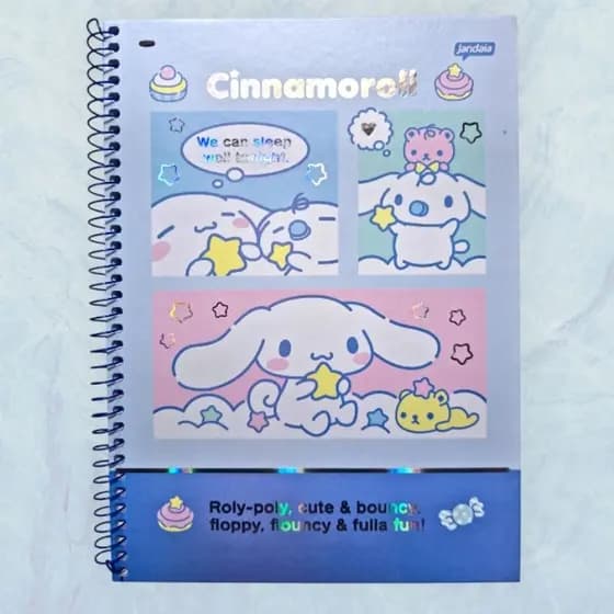 Caderno Cinnamoroll,1 matéria (80 folhas) ou 10 matérias (160 folhas)Escolar,Universitário Sanrio