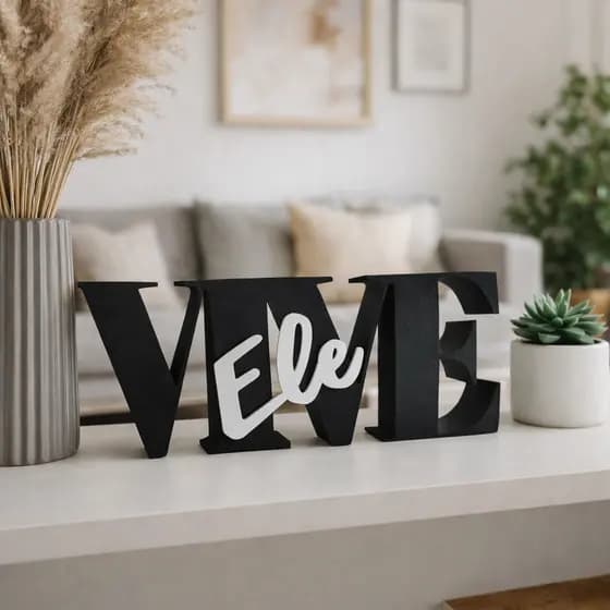 Letreiro Decorativo Personalizado 3D - Frases Religiosas Deus é Fiel / Ele Vive - Vários Tamanhos