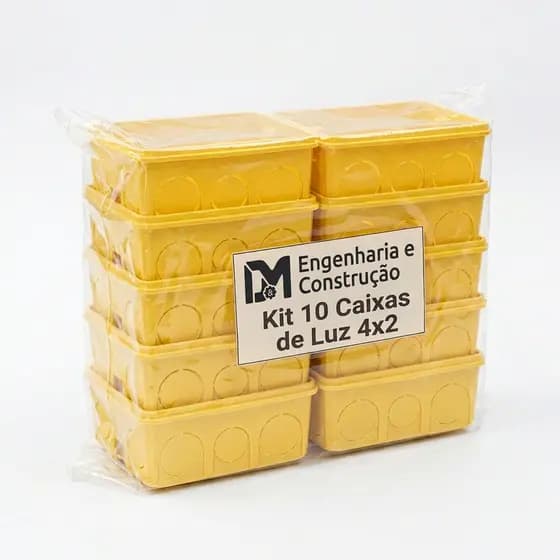 Kit 10 Caixa de Luz 4x2 Amarela Gerplast