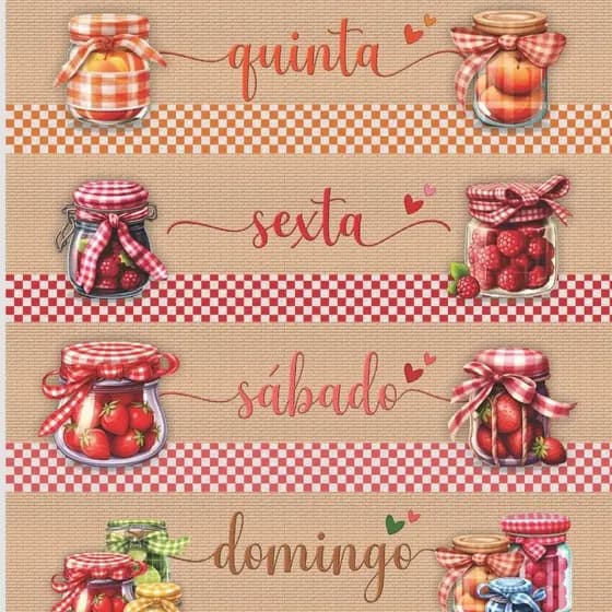 TECIDO ESTAMPA DIGITAL BARRADOS KIT COZINHA BATE MÃO E CACHEPÔ