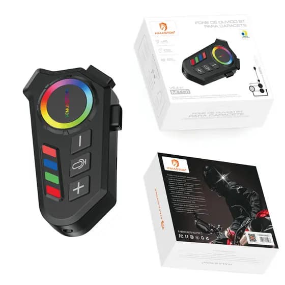 Fone de ouvido Sem Fio Para Capacete Bluetooth 5.4 Aprova de água IP65 Com LED H'maston MT-02