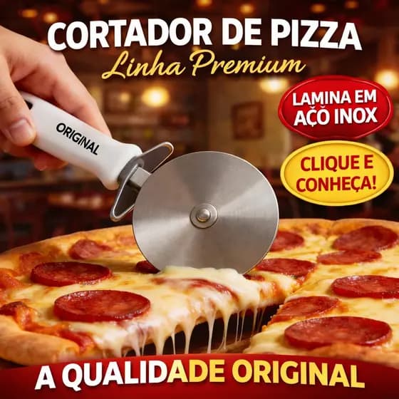 Cortador de Pizza Original Linha Premium Lamina em Inox