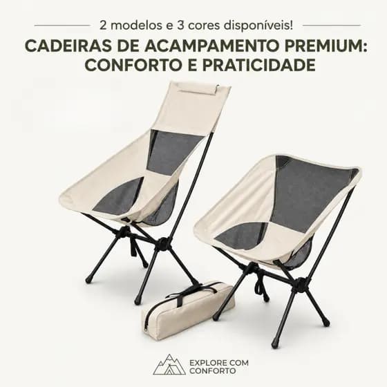 Cadeira Lua Camping 150kg Ultra Resistente Dobrável Portátil Conforto Premium Praia Pesca