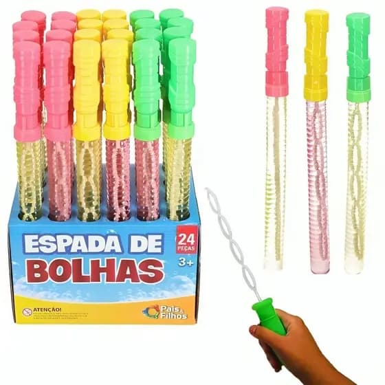 Bolha Bolinha de Sabão Formato Espada 36cm Várias Cores