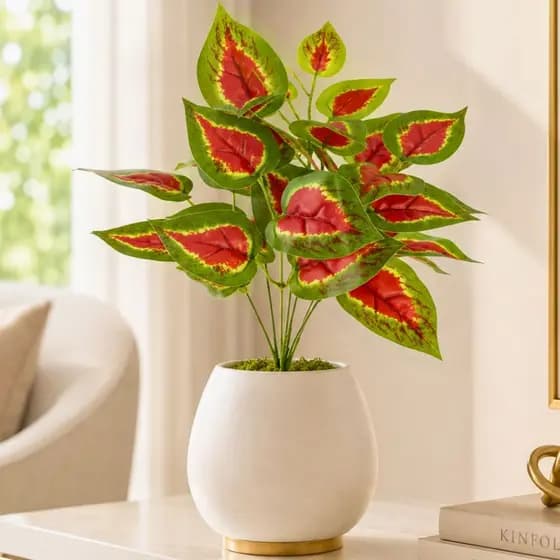 Planta Folhagem Artificial Buquê De Flor 9 Folhas Artificial Ideal Para Arranjos Decoração Casa, Festas, Vaso De Planta