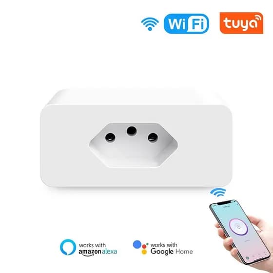 Tomada Inteligente 16A, Medidor de Consumo, alexa Google chrome, Controle por Voz Alexa Google