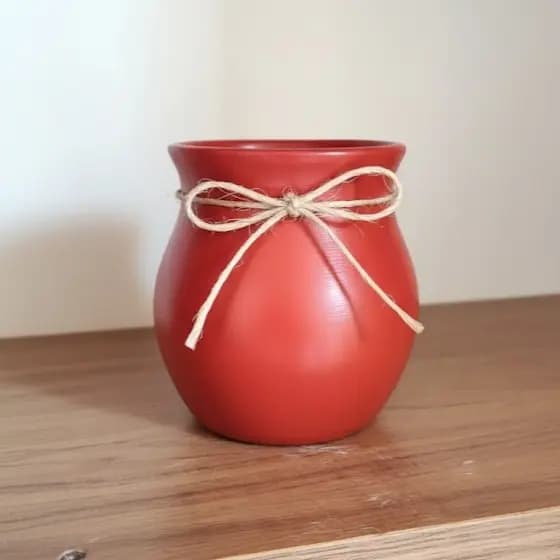 Vaso Decorativo de Cerâmica com Laço de Sisal – Estilo Rústico