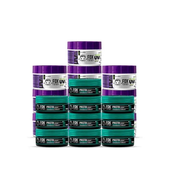 KIT GEL CERA UVA 300G + PASTA PREMIUM 150G FOX FOR MEN