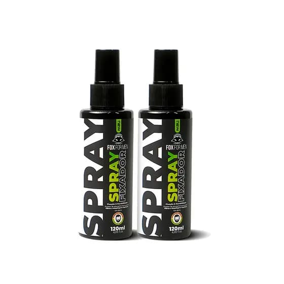 SPRAY FIXADOR DE FIBRA CAPILAR 02 UNIDADES 120ML FOX FOR MEN
