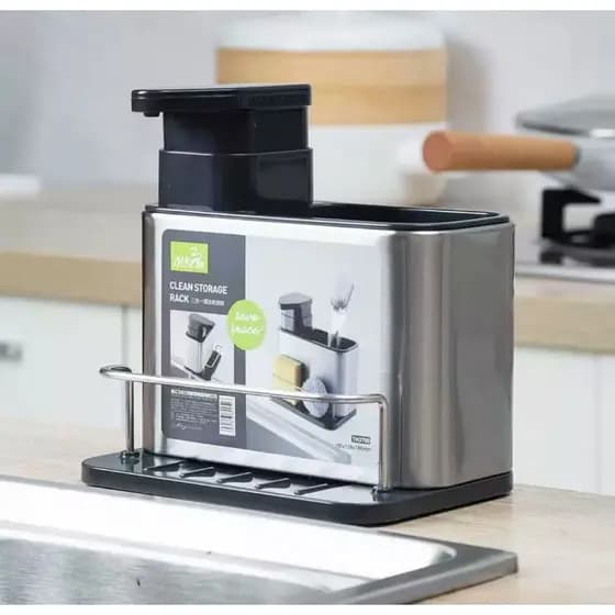 Escorredor Organizador Utensílios Cozinha Faqueiro Faca Suporte ou de louça de cozinha Dispensador de sabão Inox