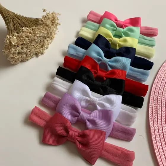 Kit 10 Faixinhas Laços para menina,tiara bebê RN,saída maternidade enxoval bebe