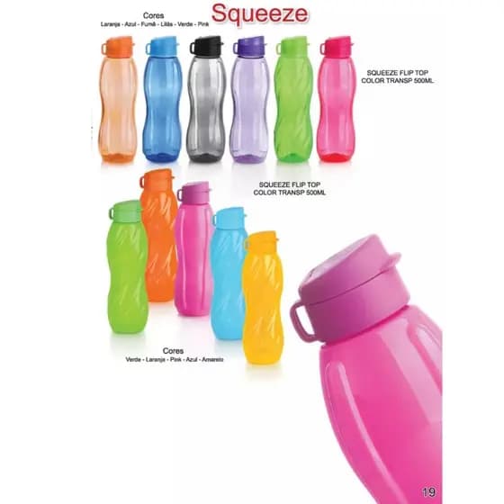 Garrafa de água 750ml de academia Squeeze Esportiva Pet Constelação Translúcida Redonda Plasduran