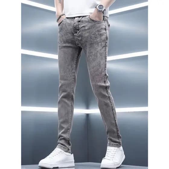Calça jeans masculina Skinny Premium Destroyed Lycra Todos Skinny Zíper Bolso