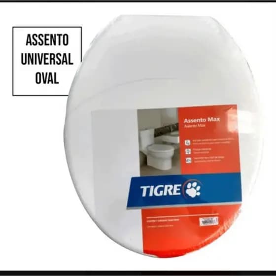 Assento Sanitário Tigre Branco Universal Tampa de Vaso Resistente