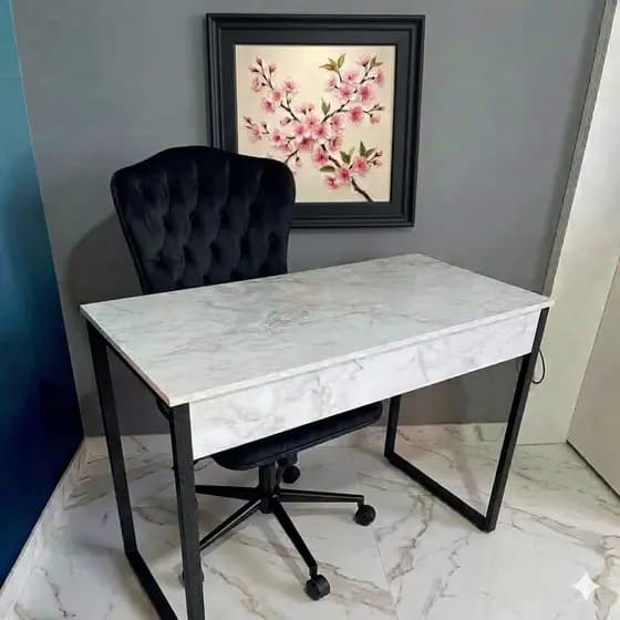 Mesa Escrivaninha Estilo Industrial 100 cm - Metal Preto Athena Escritório Home Escrivaninha quarto
