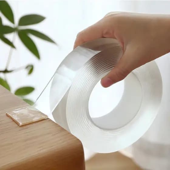 Super Fita Banana Mágica Nano Adesiva Dupla Face Extra Forte Lavável Transparente Cola Quadro Tapete