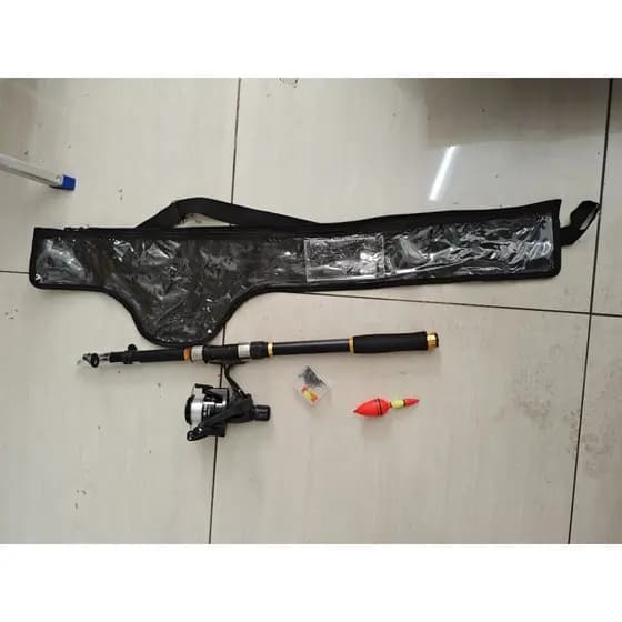 KIT 3.0m Roda de pesca telescópica para pesca marítima+Molinete 500 com linha +boia+anzol numero16