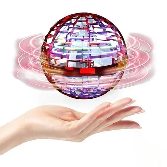 Bola Spinner Voa Divertido Led Drone Bomerang 360° Vermelha Castela