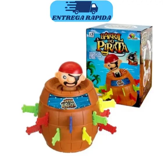 Jogo Pula Pirata Brinquedo Jogo de Mesa Original Grande Médio e Pequeno Baril Do Pirata