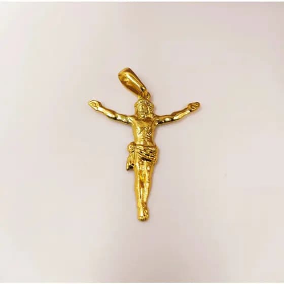 Pingente Crucifixo Jesus Feito em Moeda Antiga
