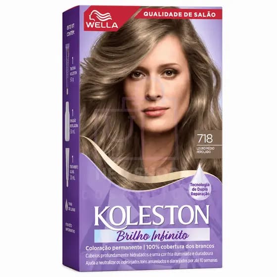 Tintura Koleston Louro Médio Perolado 718