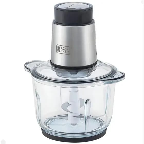 Processador Black+Decker Gourmand Gris MP300G 300W 2L com Tigela de Vidro Alta Performance