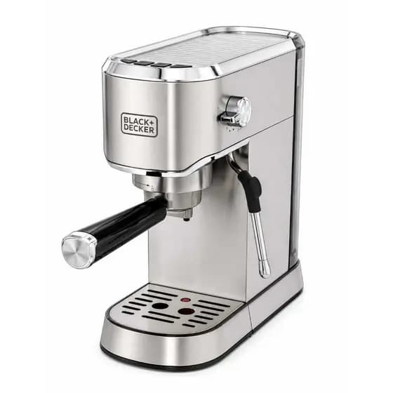 Cafeteira Espresso Automática Multifunções Gourmand Gris Black+Decker Cápsula e Tradicional 20 Bar Espumador Jarra Inox