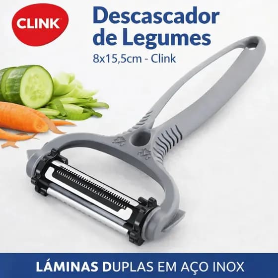 Descascador de Legumes 3 Lamnias Aço Inox 15cm - Clink / Cozinha Descascador Batata Utensílios