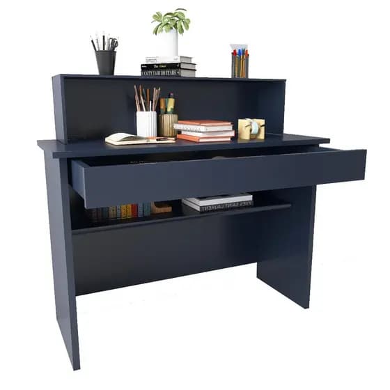 Mesa Escrivaninha para Computador c/ Espaço para Organizar Livros Ideal p/ Quarto ou Escritório