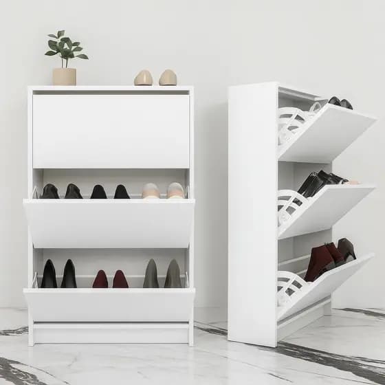 Sapateira Organizador de Calçados 3 Portas Basculantes Branco