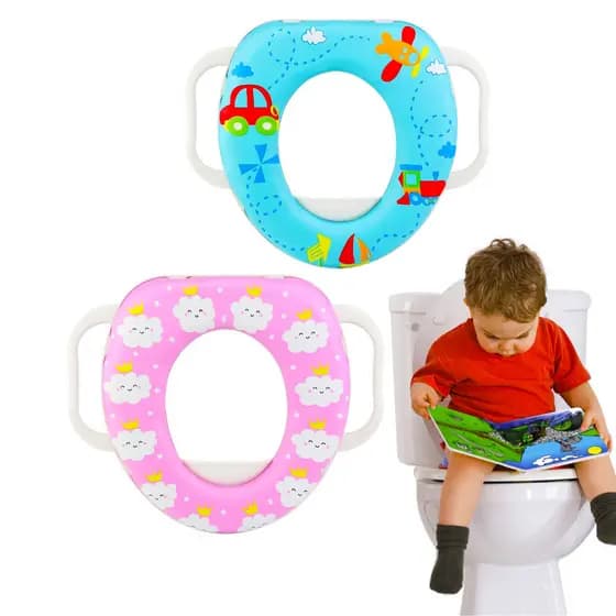 Assento Redutor Sanitário Almofadado C/ Alça Infantil 35X30CM- Pais & Filhos