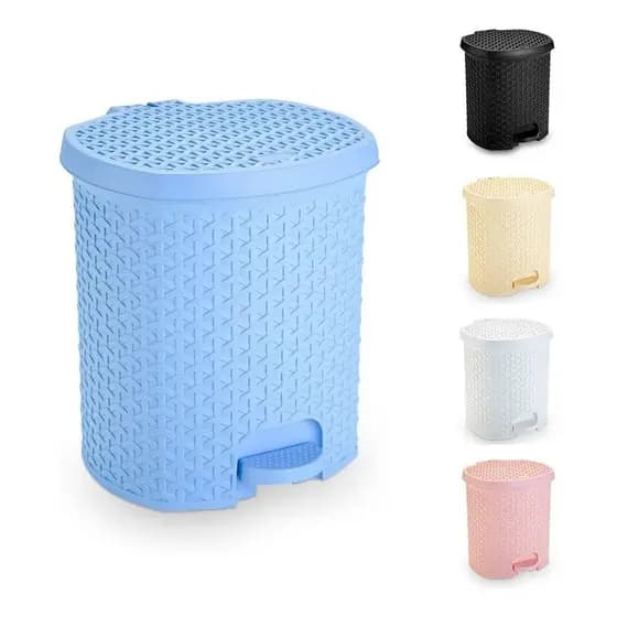 1 - Lixeira 6L Com Pedal Rattan Cozinha/Banheiro/Escritório/Quarto Bebê