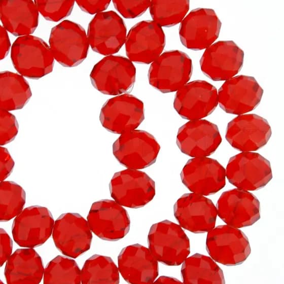 Contas de Cristal 8mm Vermelho Transparente para Pulseira Guias Umbanda Candomblé