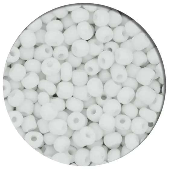 Miçanga Branca Leitosa para Guia 4mm - 50g Aprox. 660 Peças