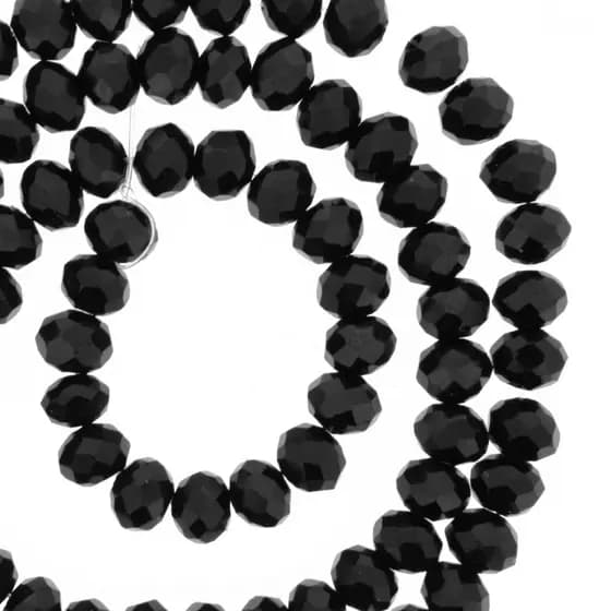 Contas de Cristal 6mm Preto para Pulseira Guias Umbanda Candomblé