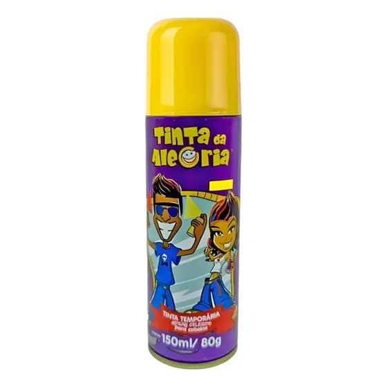 Tinta Spray Temporária Cabelo Amarelo 150ml Cor Instantânea sem Danificar