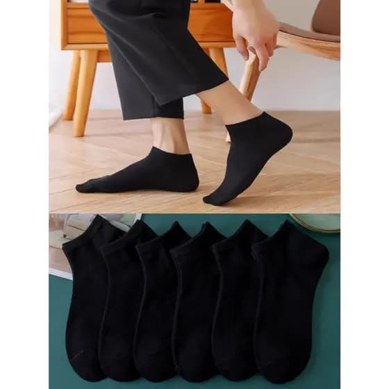 Kit 12 Pares Meias - Cano Curto Masculina Preta Soquete