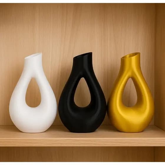 Vaso Decorativo Assimétrico em Impressão 3D – Design Moderno e Sofisticado Escolha Já Sua Cor!