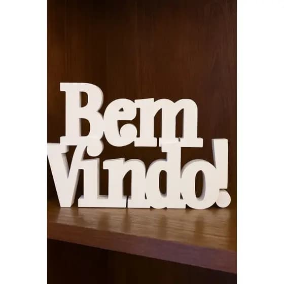 Letreiro Decorativo Bem-Vindo em Impressão 3D – Enfeite para Casa, Escritório e Recepção