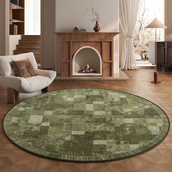 Tapete de pelo boucle para sala de estar, tapete de veludo cristal de grande área com cobertura total, tapete redondo vi